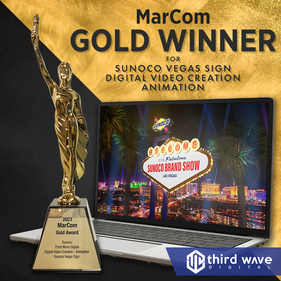 Ganador del Marcom Gold Award Sunoco Vegas Sign, creación de vídeo digital, animación